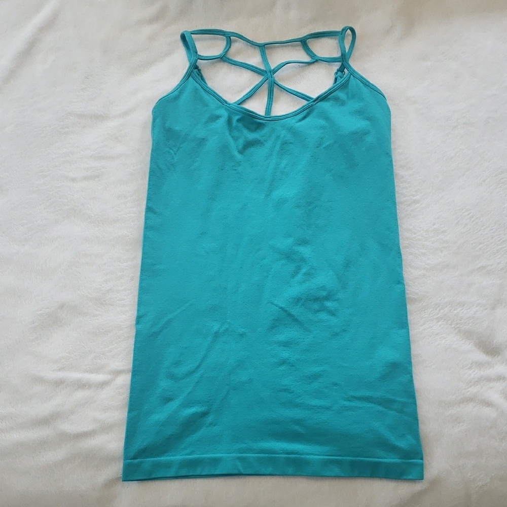 Women's Teal Caged Tank Top